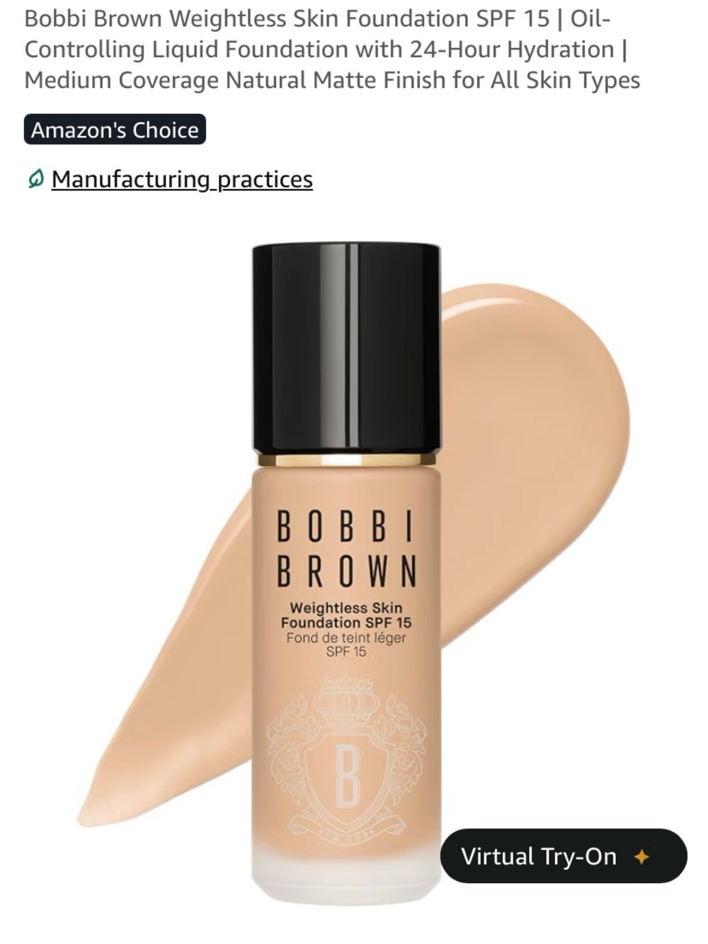 Bobbi Brown Weightless Skin Foundation SPF 15 — Neutral Natural